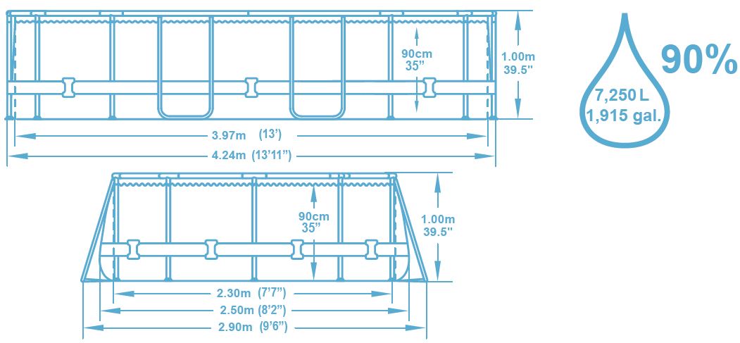 Piscine Tubulaire Bestway 424m X 20m X 100m Filtre Cartouche